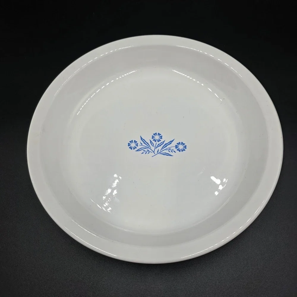 Corning Ware P309 Pie Plate Baking Dish Blue‎ Flower 9 Inch Made in USA